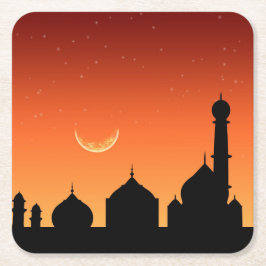 Mosque Silhouette Evening Sky - Onderzetter papier