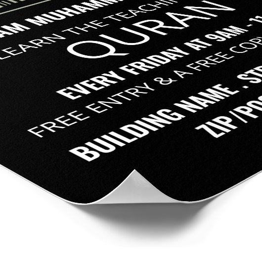 Mosque Silhouette, Islamic Teaching Adverteren Poster (Hoek)