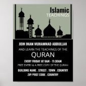 Mosque Silhouette, Islamic Teaching Adverteren Poster (Voorkant)