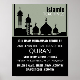 Mosque Silhouette, Islamic Teaching Adverteren Poster