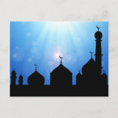 Mosque Silhouette met Sunburst - Briefkaart (Voorkant)