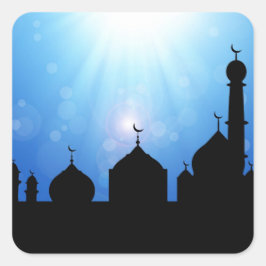 Mosque Silhouette met Sunburst - Sticker