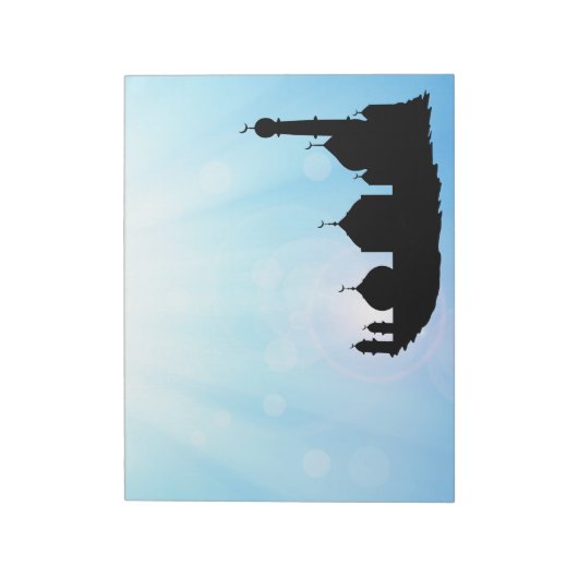 Mosque Silhouette met zonnestralen - Notitieblok (Linkerzijde)
