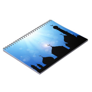 Mosque Silhouette met zonnestralen - Notitieboek