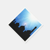 Mosque Silhouette met zonnestralen - Papier Napkin Servetten (Hoek)