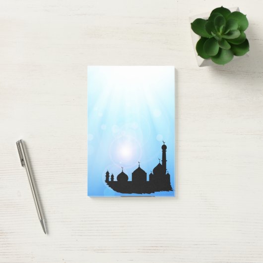 Mosque Silhouette met zonnestralen - Post-it® note (Kantoor)