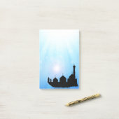 Mosque Silhouette met zonnestralen - Post-it® note (Op bureau)