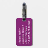 Mosque Silhouette Paars Night - Bagagelabel (Achterkant verticaal)