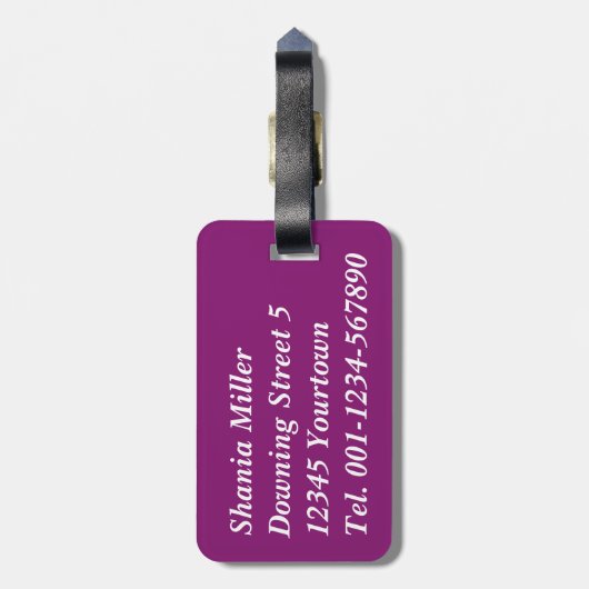 Mosque Silhouette Paars Night - Bagagelabel (Achterkant verticaal)