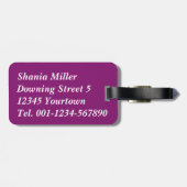 Mosque Silhouette Paars Night - Bagagelabel (Achterkant horizontaal)