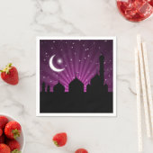 Mosque Silhouette Paars Night - Paper Napkin Servetten (Insitu)