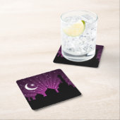 Mosque Silhouette Paars Night - Papier Onderzetter (Insitu)