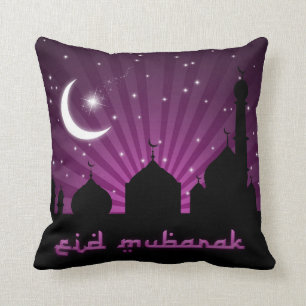 Mosque Silhouette Paars Night - Pillow Kussen