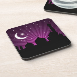 Mosque Silhouette Paars Night - Plastic Onderzette Onderzetter