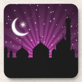 Mosque Silhouette Paars Night - Plastic Onderzette Onderzetter