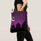Mosque Silhouette Paarse nacht Tote Bag (Dichtbij)