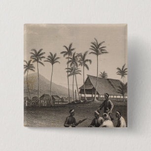 Mosque, Sooloo, Filipijnen Vierkante Button 5,1 Cm