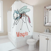 Mosquito cartoon douchegordijn (In situ)