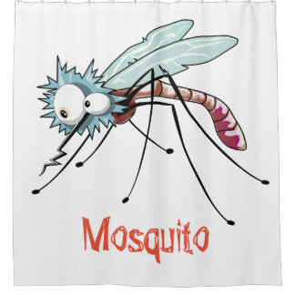 Mosquito cartoon douchegordijn