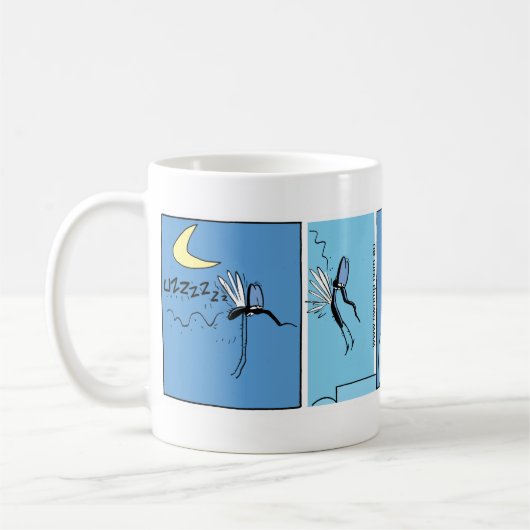 Mosquito Coffee Joke Cartoon Koffiemok (Links)
