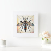 Mosquito dorsal view painting 030624IREF117 - Wate Vierkante Klok (Huis)