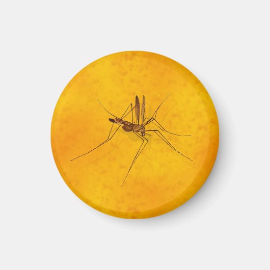 Mosquito in Amber Sap Fossil Replica Prehistorisch Magneet (Voorkant)