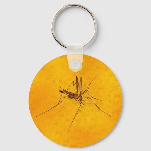Mosquito in Amber Sap Fossil Replica Prehistorisch Sleutelhanger (Voorkant)