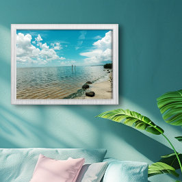 Mosquito Lagoon Florida Water Blauwe Lucht Foto Afdruk