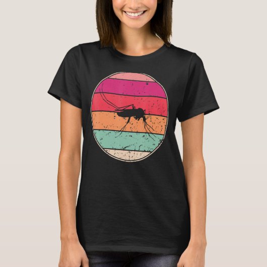  Mosquito Retro Mosquito Silhouette Animal T-shirt (Voorkant)