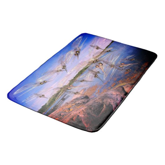 Mosquito swarm, scandinavia fjord, badmat (Gekanteld)