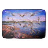 Mosquito swarm, scandinavia fjord, badmat (Voorkant)