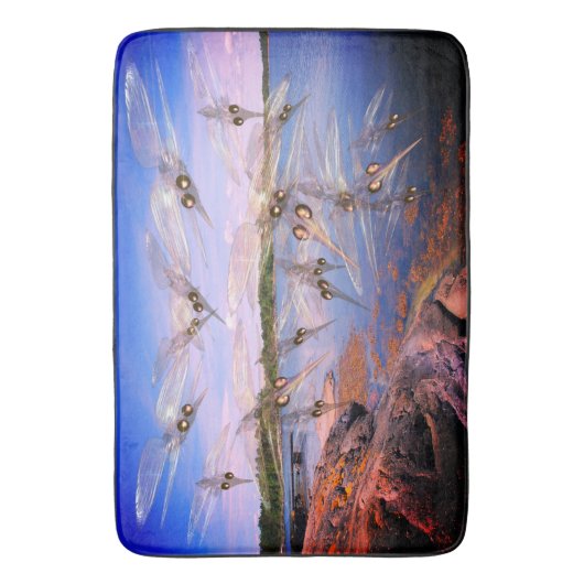 Mosquito swarm, scandinavia fjord, badmat (Voorkant Verticaal)