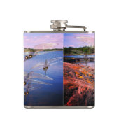 Mosquito swarm, scandinavia fjord, heupfles (Achterkant)