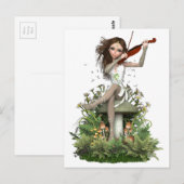 Moss Agate Fairy ~ Melody Briefkaart (Voorkant / Achterkant)