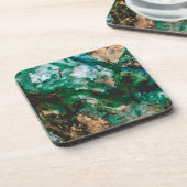 Moss Agate Green Crystal Geode Abstract Bier Onderzetter (Linkerzijde)