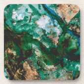 Moss Agate Green Crystal Geode Abstract Bier Onderzetter (Voorkant)