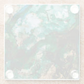 Moss Agate Green Crystal Geode Abstract Glazen Onderzetter (Achterkant)