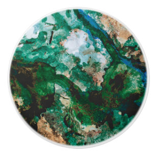 Moss Agate Green Crystal Geode Abstract Keramische Knop