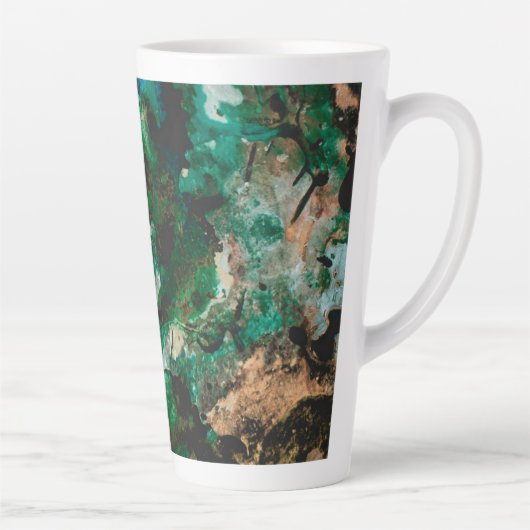 Moss Agate Green Crystal Geode Abstract Latte Mok (Rechts)
