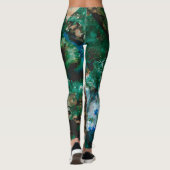 Moss Agate Green Crystal Geode Abstract Leggings (Achterkant)