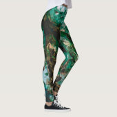 Moss Agate Green Crystal Geode Abstract Leggings (Rechts)