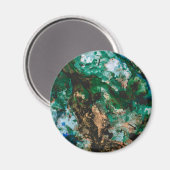 Moss Agate Green Crystal Geode Abstract Magneet (Voorkant / Achterkant)