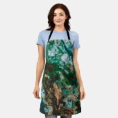 Moss Agate Green Crystal Geode Abstract Schort (Gedragen)