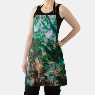 Moss Agate Green Crystal Geode Abstract Schort