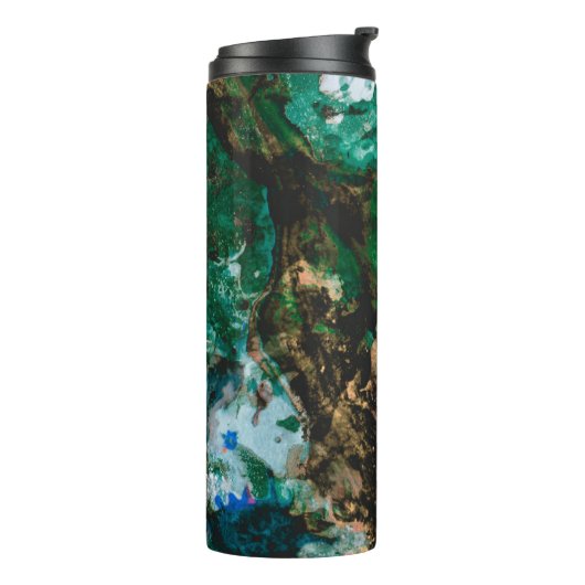 Moss Agate Green Crystal Geode Abstract Thermosbeker (Gedraaid links)