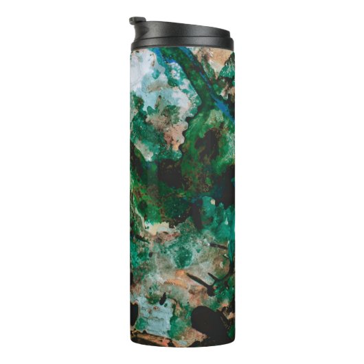 Moss Agate Green Crystal Geode Abstract Thermosbeker (Geroteerd rechts)