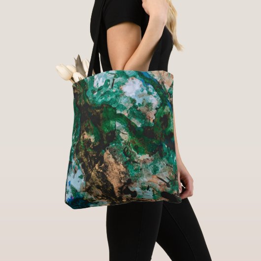 Moss Agate Green Crystal Geode Abstract Tote Bag (Dichtbij)