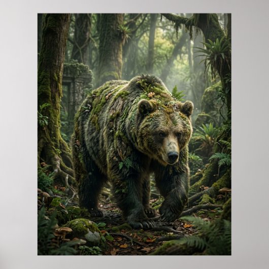 Moss Bear Forest Guardian Poster (Voorkant)