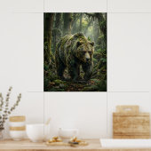 Moss Bear Forest Guardian Poster (Keuken)