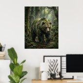 Moss Bear Forest Guardian Poster (Thuiskantoor)